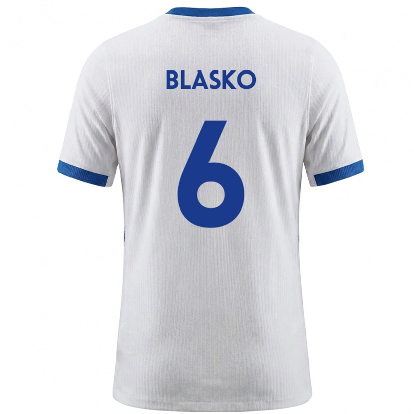 DanxenキッズスロベニアSvit Blasko#6白 青ホームシャツ26-28ジャージーユニフォーム
