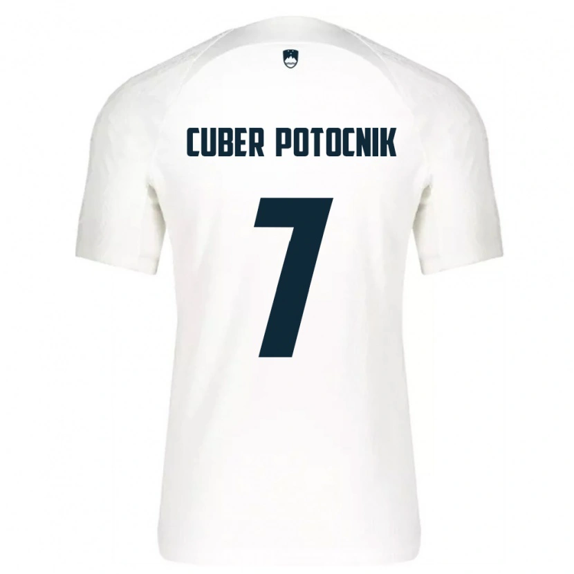 DanxenキッズスロベニアJaka Cuber Potocnik#7白 青ホームシャツ26-28ジャージーユニフォーム