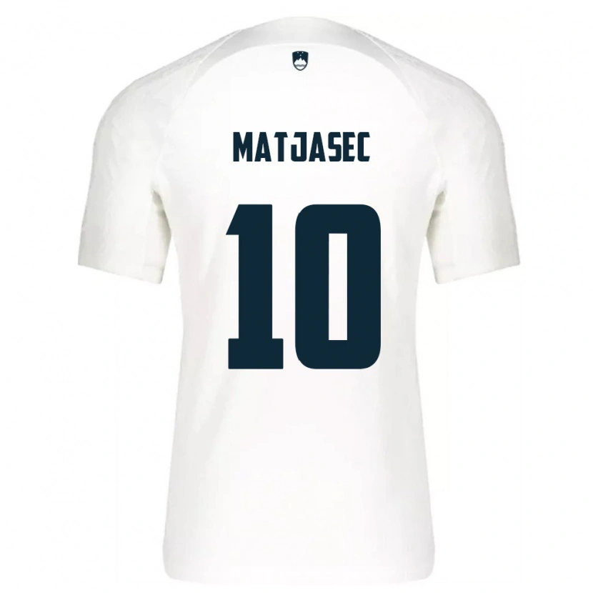 DanxenキッズスロベニアMiha Matjasec#10白 青ホームシャツ26-28ジャージーユニフォーム