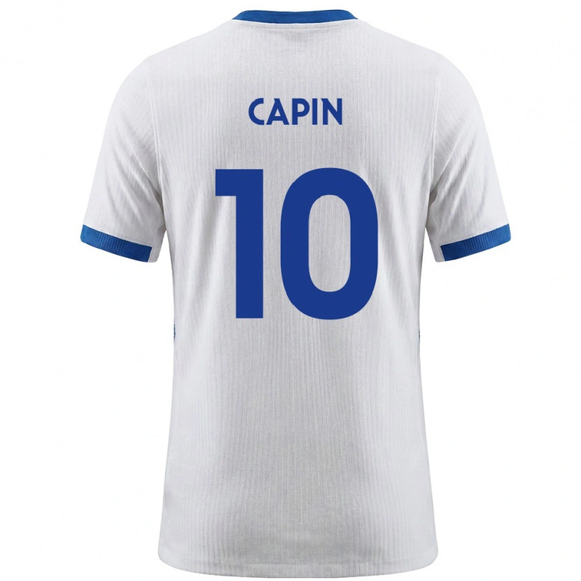 DanxenキッズスロベニアStefan Capin#10白 青ホームシャツ26-28ジャージーユニフォーム