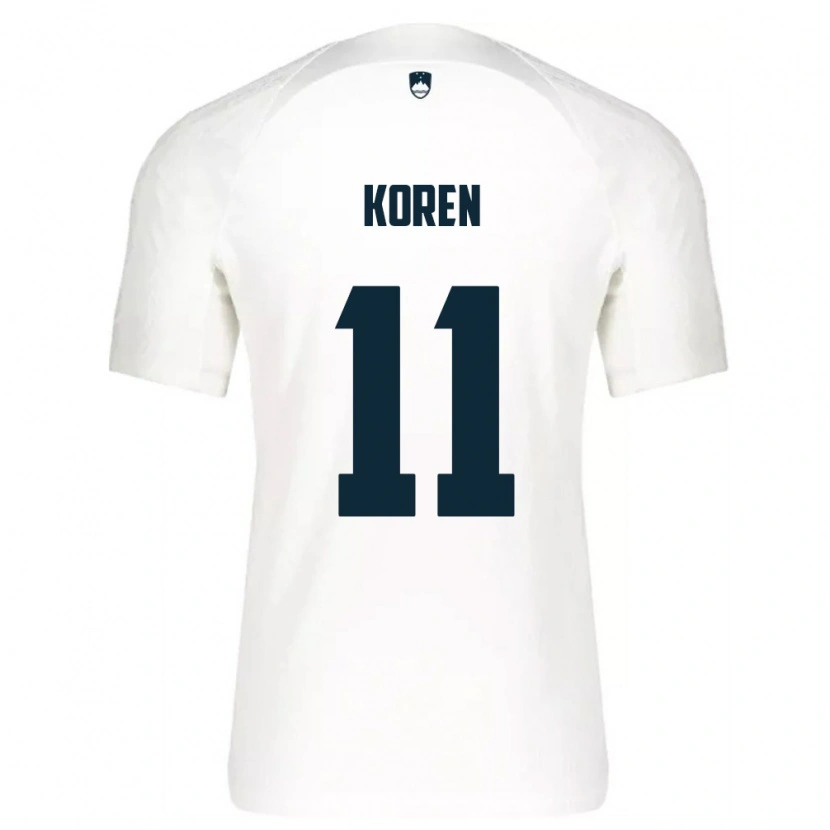 DanxenキッズスロベニアVid Koren#11白 青ホームシャツ26-28ジャージーユニフォーム