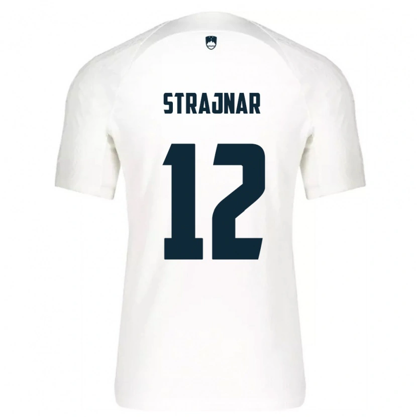 DanxenキッズスロベニアAljaz Strajnar#12白 青ホームシャツ26-28ジャージーユニフォーム
