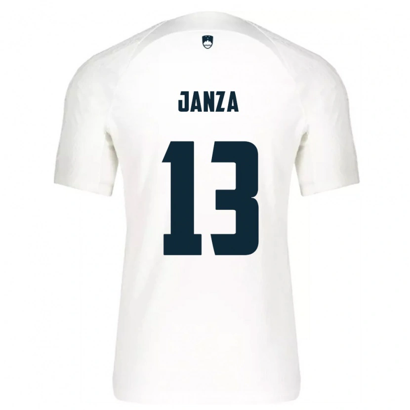 Danxenキッズスロベニアエリック・ヤンザ#13白 青ホームシャツ26-28ジャージーユニフォーム
