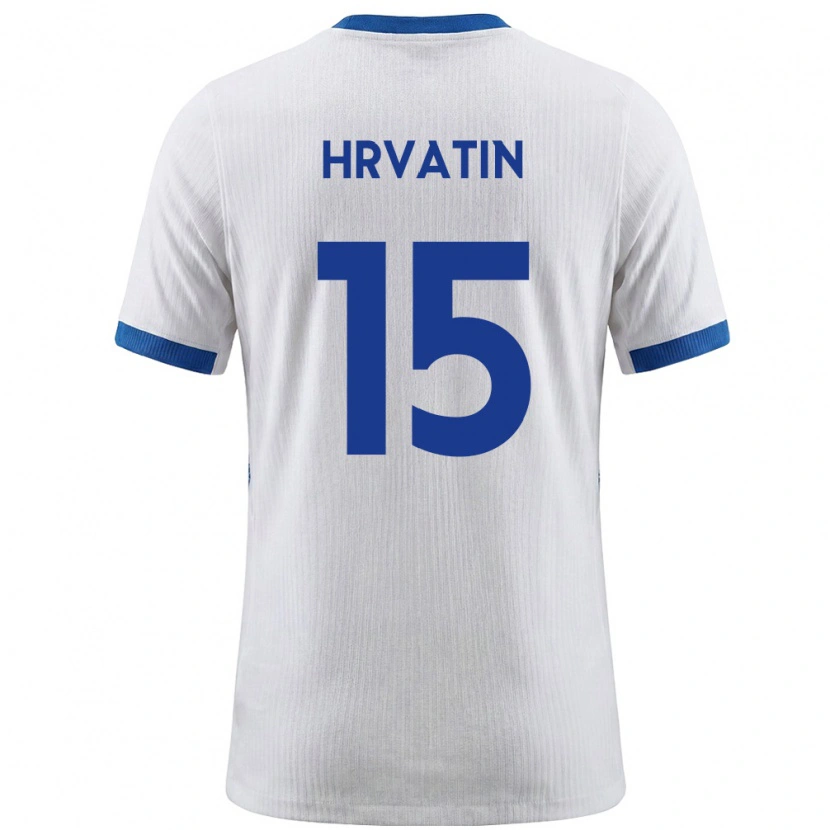 DanxenキッズスロベニアRene Hrvatin#15白 青ホームシャツ26-28ジャージーユニフォーム