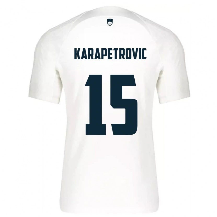 DanxenキッズスロベニアLuka Karapetrovic#15白 青ホームシャツ26-28ジャージーユニフォーム