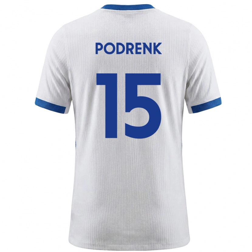 DanxenキッズスロベニアNik Podrenk#15白 青ホームシャツ26-28ジャージーユニフォーム