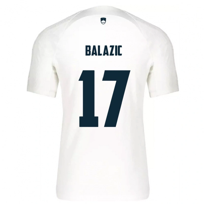 DanxenキッズスロベニアMaj Balazic#17白 青ホームシャツ26-28ジャージーユニフォーム