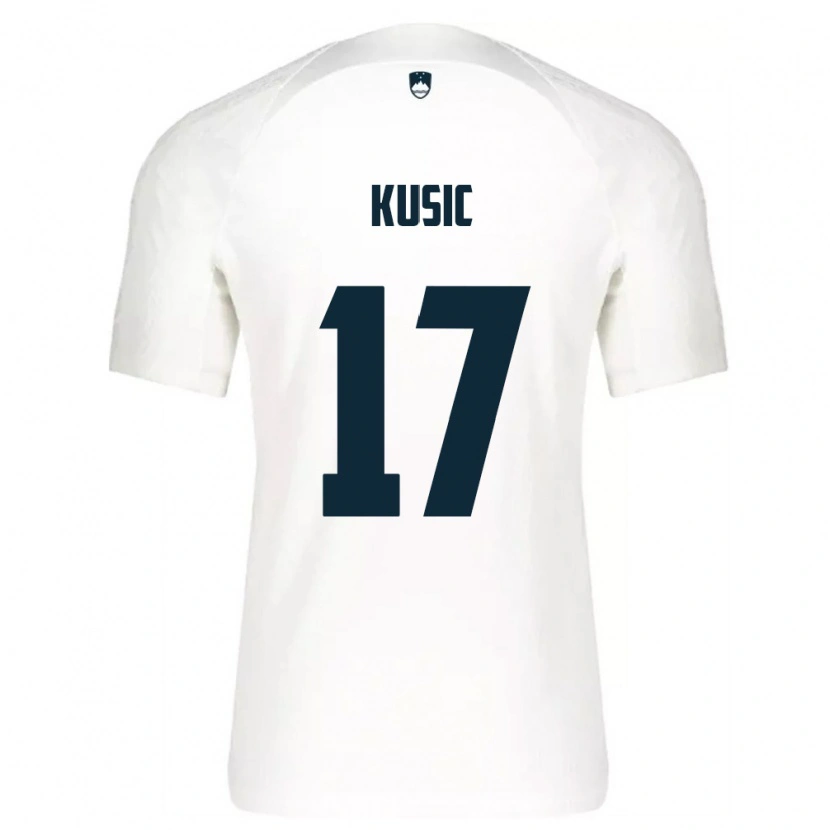 DanxenキッズスロベニアLuka Kusic#17白 青ホームシャツ26-28ジャージーユニフォーム