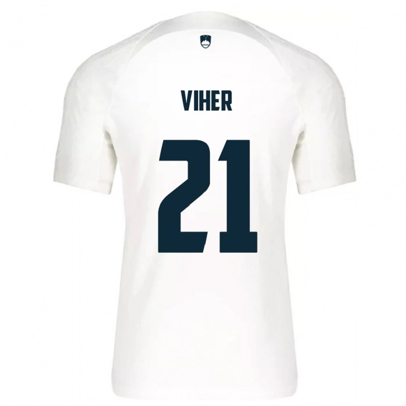 DanxenキッズスロベニアNejc Viher#21白 青ホームシャツ26-28ジャージーユニフォーム