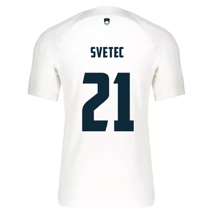 DanxenキッズスロベニアZiga Svetec#21白 青ホームシャツ26-28ジャージーユニフォーム