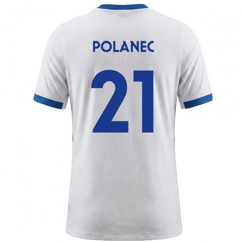 DanxenキッズスロベニアGaj Polanec#21白 青ホームシャツ26-28ジャージーユニフォーム