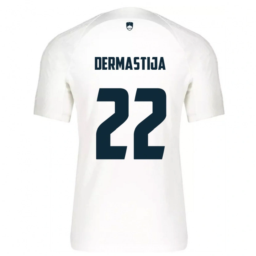 DanxenキッズスロベニアNejc Dermastija#22白 青ホームシャツ26-28ジャージーユニフォーム