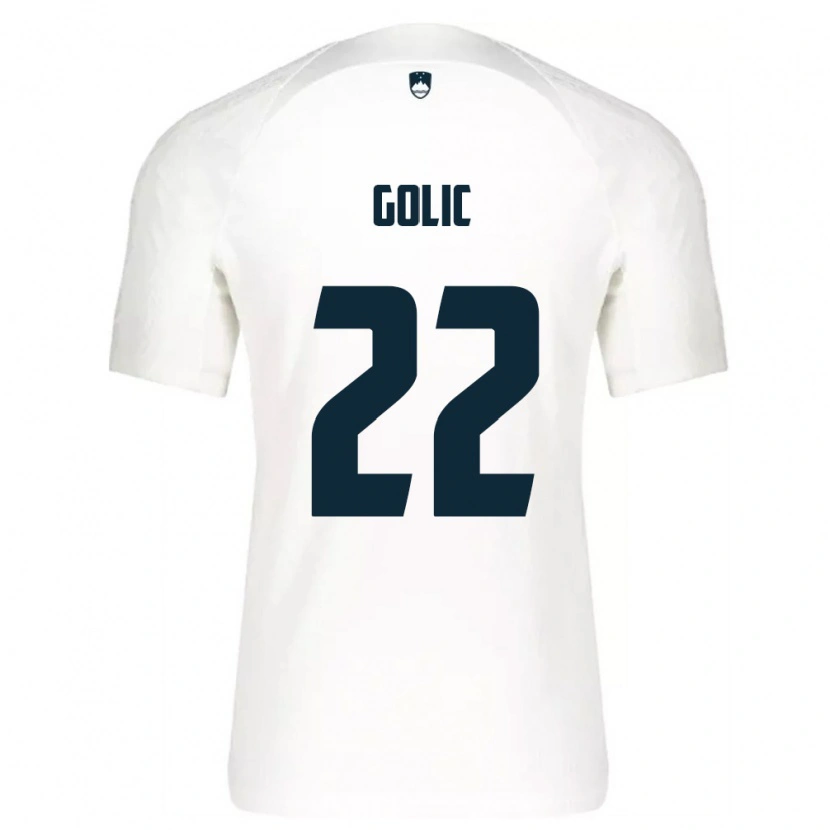 DanxenキッズスロベニアTilen Golic#22白 青ホームシャツ26-28ジャージーユニフォーム