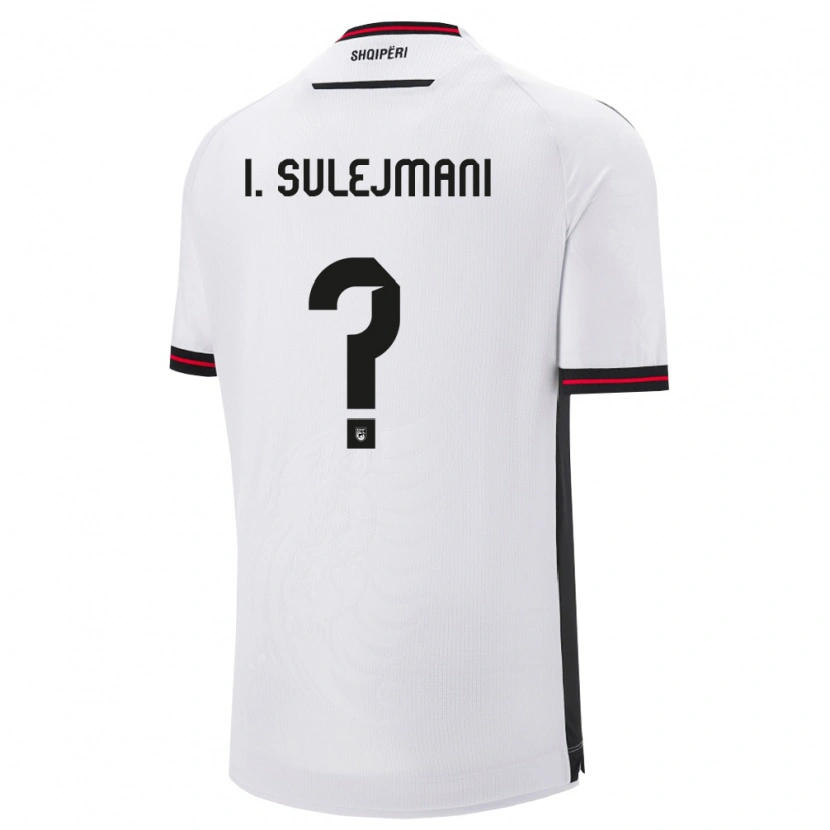 DanxenキッズアルバニアIssa Sulejmani#0白 黒アウェイシャツ26-28ジャージーユニフォーム