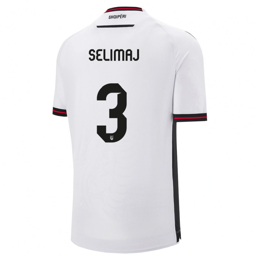 DanxenキッズアルバニアErmis Selimaj#3白 黒アウェイシャツ26-28ジャージーユニフォーム