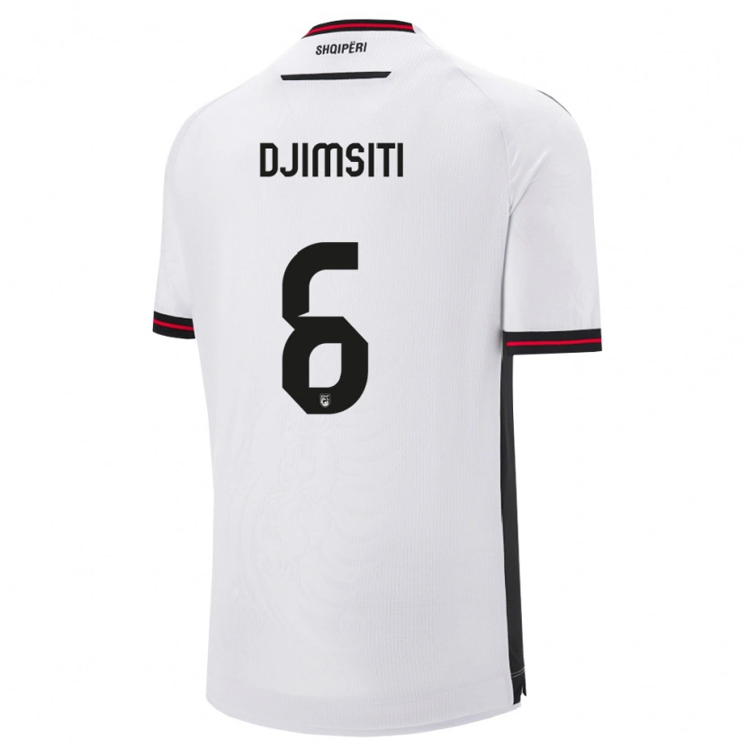 Danxenキッズアルバニアベラト・ジムシティ#6白 黒アウェイシャツ26-28ジャージーユニフォーム