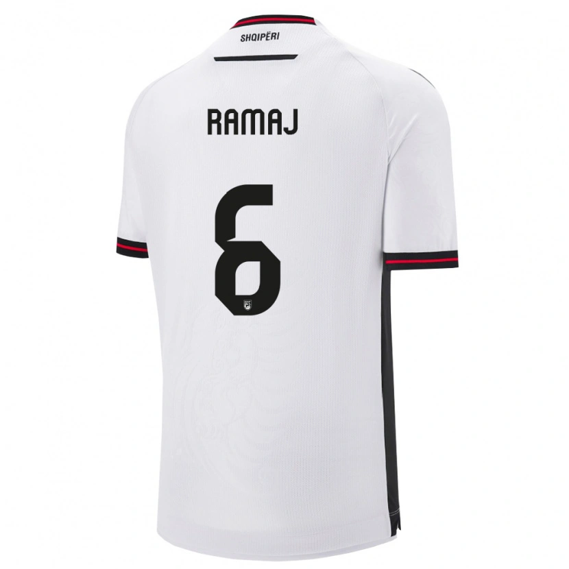 DanxenキッズアルバニアGabriel Ramaj#6白 黒アウェイシャツ26-28ジャージーユニフォーム