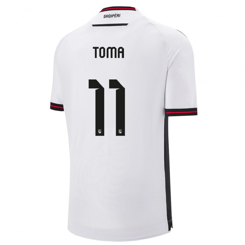 DanxenキッズアルバニアRrok Toma#11白 黒アウェイシャツ26-28ジャージーユニフォーム