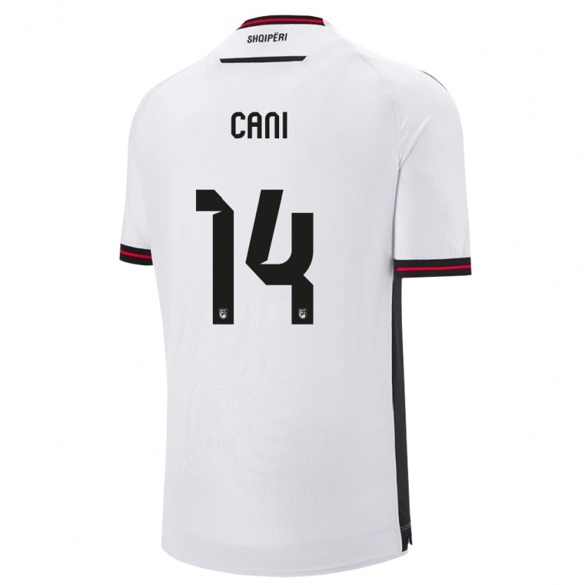 DanxenキッズアルバニアGabrian Cani#14白 黒アウェイシャツ26-28ジャージーユニフォーム