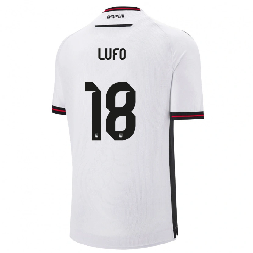 DanxenキッズアルバニアEsi Lufo#18白 黒アウェイシャツ26-28ジャージーユニフォーム
