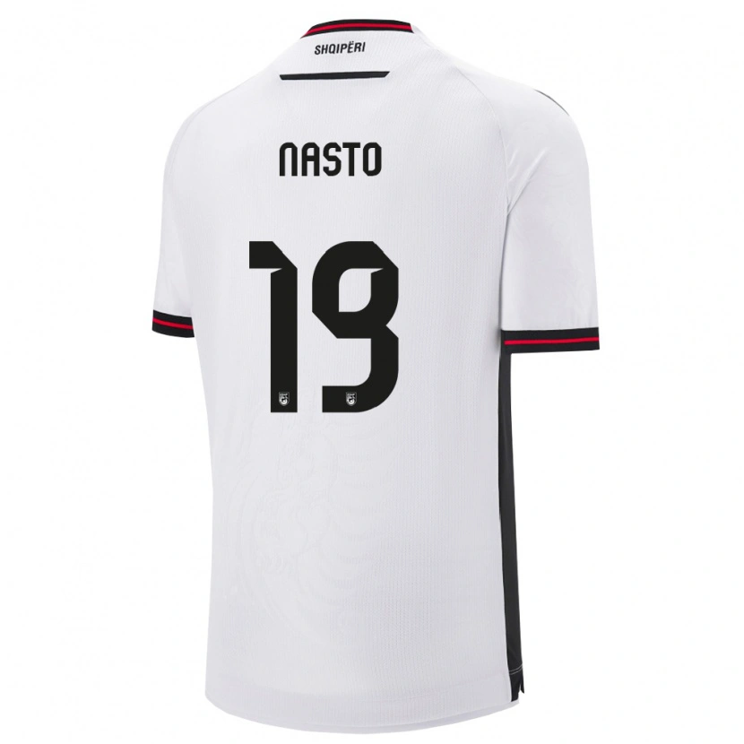 DanxenキッズアルバニアSpasian Nasto#19白 黒アウェイシャツ26-28ジャージーユニフォーム