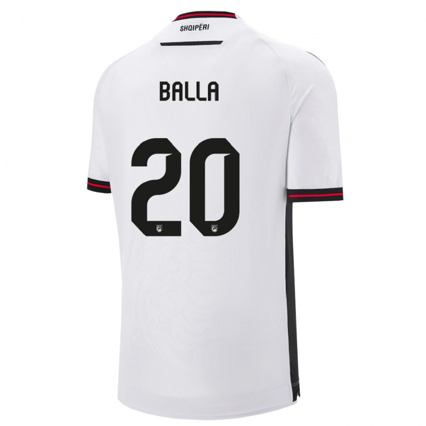 DanxenキッズアルバニアRobin Balla#20白 黒アウェイシャツ26-28ジャージーユニフォーム