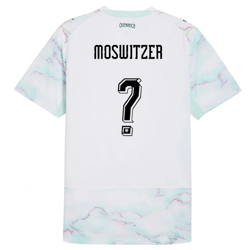 DanxenキッズオーストリアMarcel Moswitzer#0白 緑 金アウェイシャツ26-28ジャージーユニフォーム