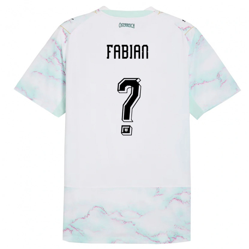 DanxenキッズオーストリアLukas Fabian#0白 緑 金アウェイシャツ26-28ジャージーユニフォーム