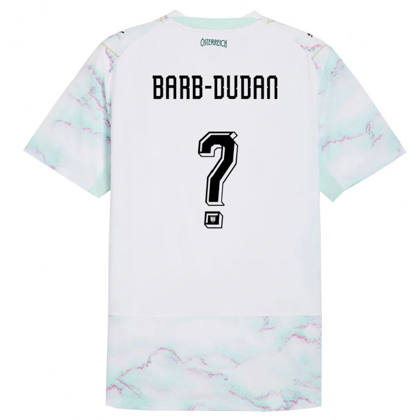DanxenキッズオーストリアMarco Barb-Dudan#0白 緑 金アウェイシャツ26-28ジャージーユニフォーム