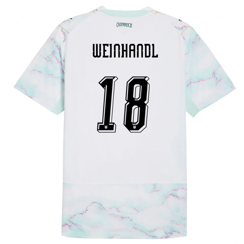 DanxenキッズオーストリアLuca Weinhandl#18白 緑 金アウェイシャツ26-28ジャージーユニフォーム