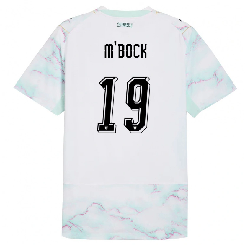 DanxenキッズオーストリアJoseph M'bock#19白 緑 金アウェイシャツ26-28ジャージーユニフォーム