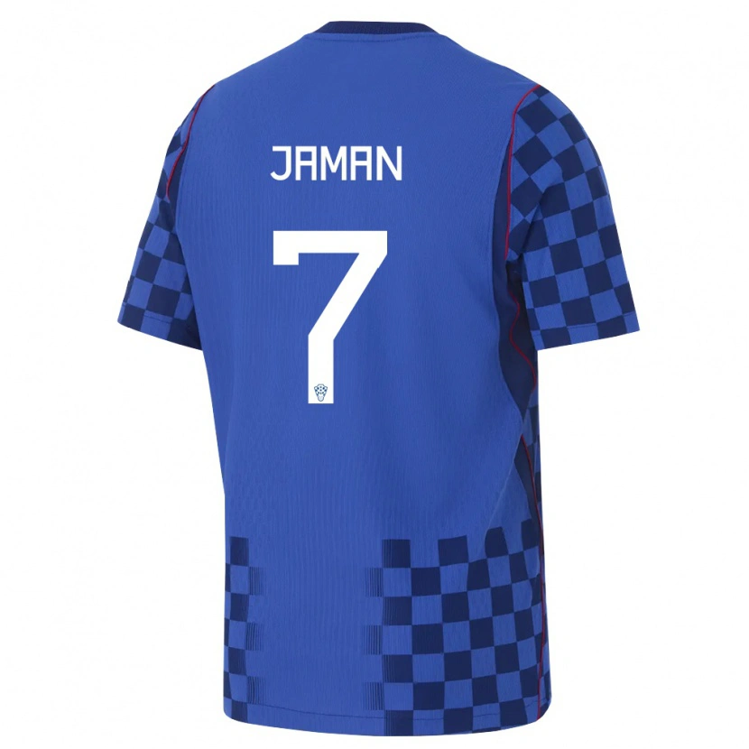 DanxenキッズクロアチアDrazen Jaman#7青 紺 赤アウェイシャツ26-28ジャージーユニフォーム
