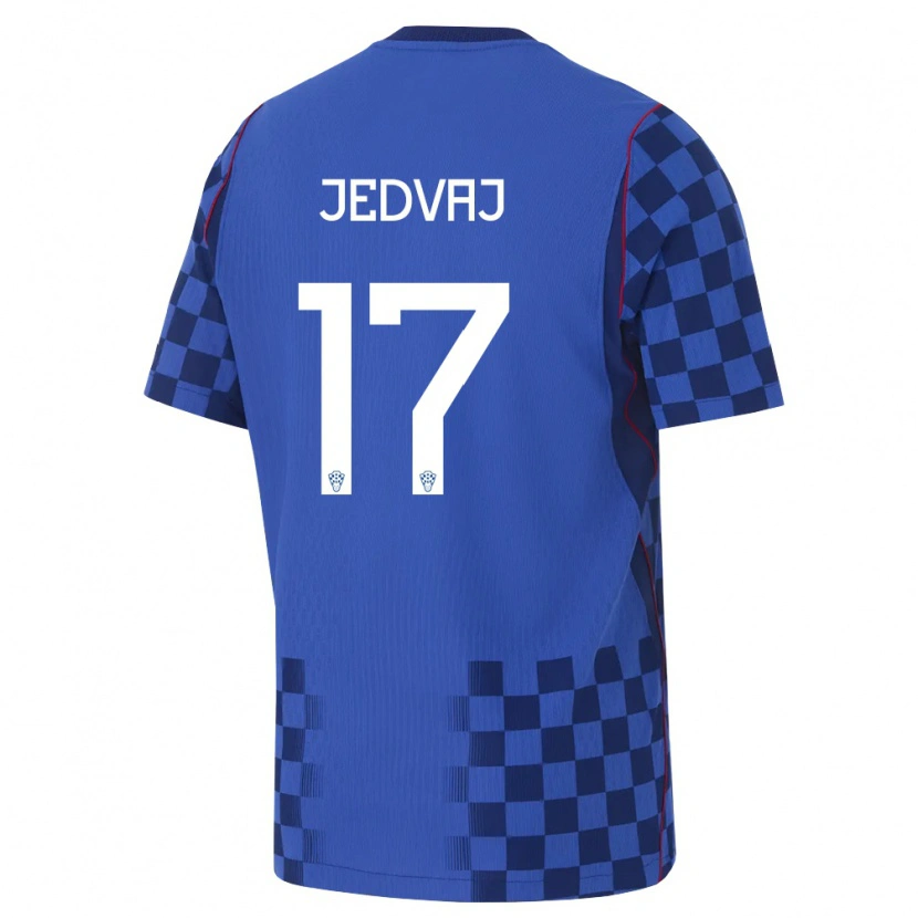 Danxenキッズクロアチアカーラ・イェドヴァイ#17青 紺 赤アウェイシャツ26-28ジャージーユニフォーム