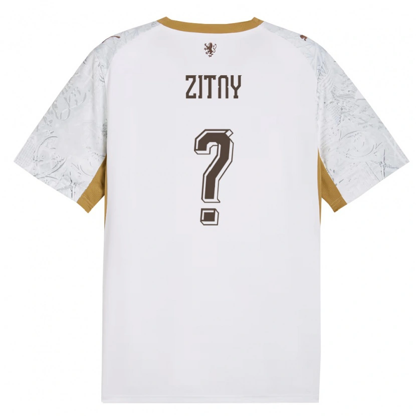 DanxenキッズチェコMatej Zitny#0オフホワイト 金 灰アウェイシャツ26-28ジャージーユニフォーム