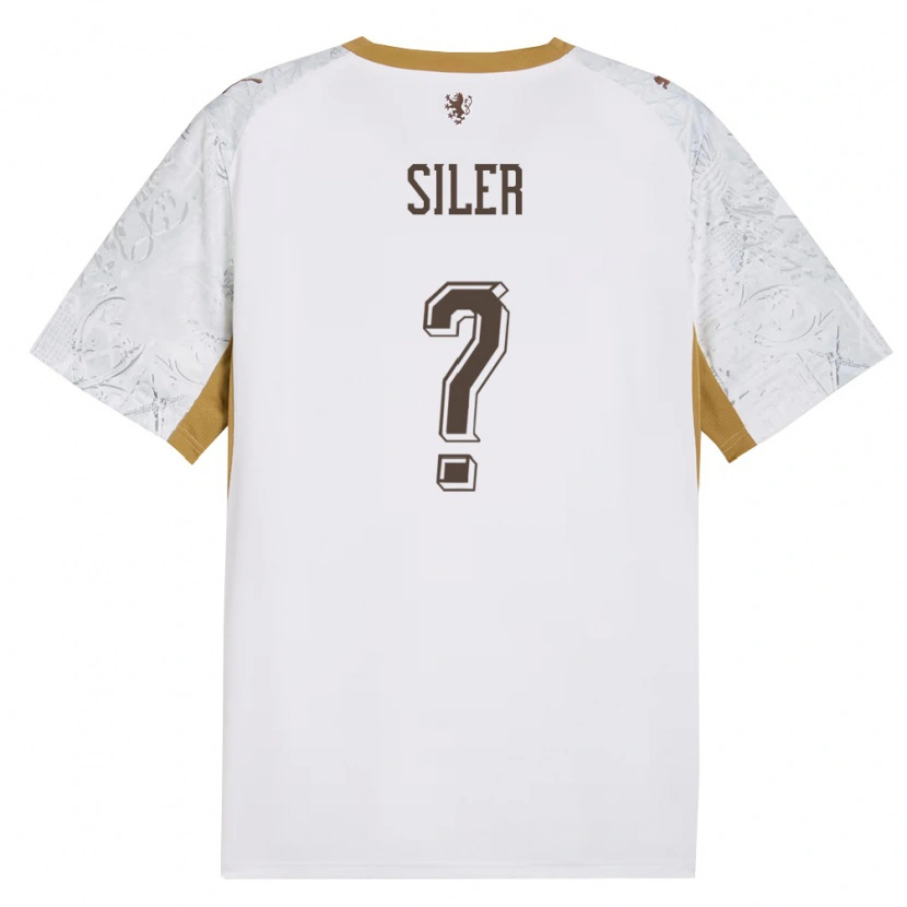 DanxenキッズチェコRadek Siler#0オフホワイト 金 灰アウェイシャツ26-28ジャージーユニフォーム