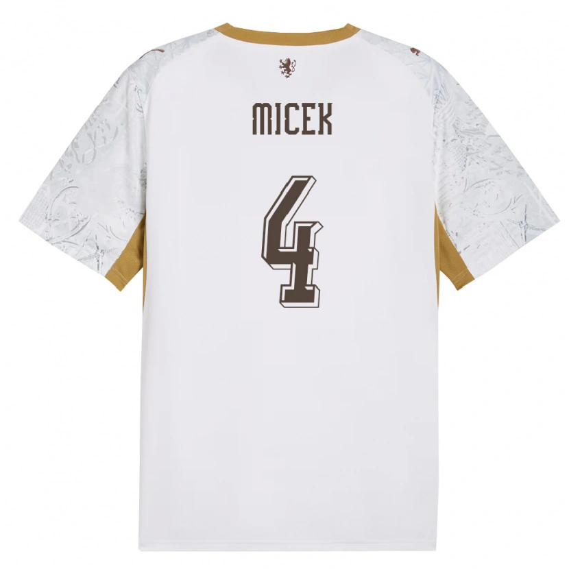 DanxenキッズチェコJiri Micek#4オフホワイト 金 灰アウェイシャツ26-28ジャージーユニフォーム