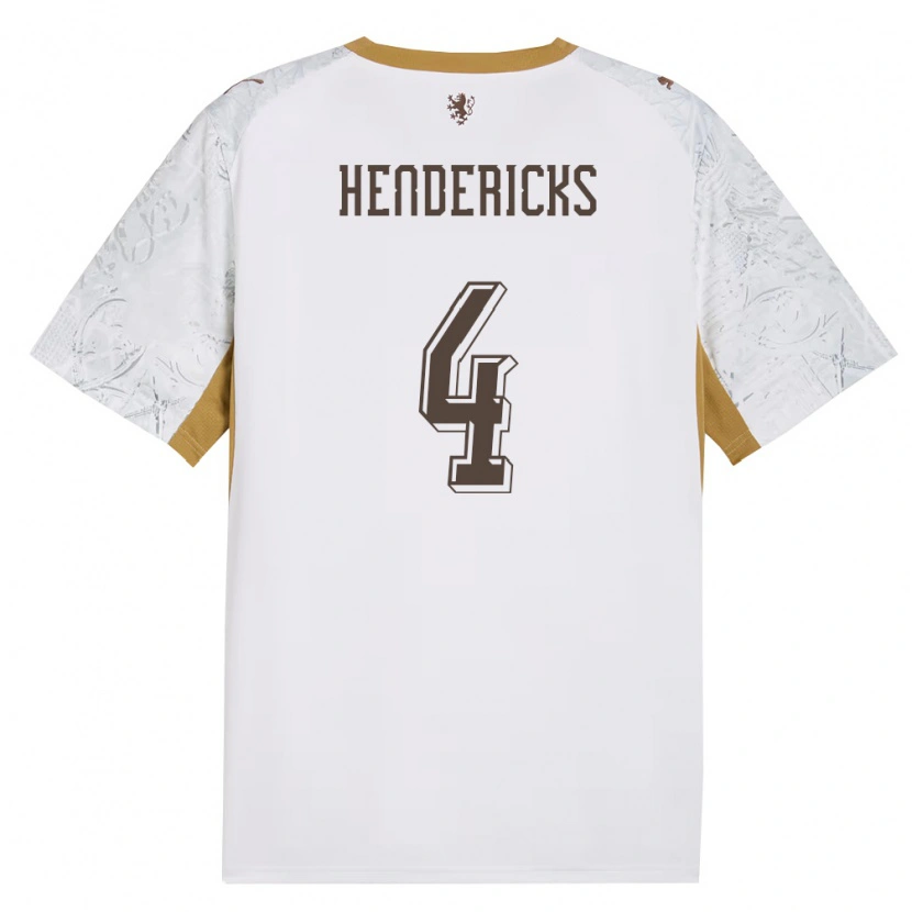 DanxenキッズチェコMilan Hendericks#4オフホワイト 金 灰アウェイシャツ26-28ジャージーユニフォーム
