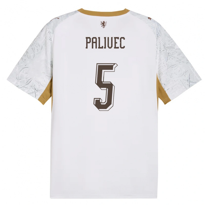 DanxenキッズチェコJachym Palivec#5オフホワイト 金 灰アウェイシャツ26-28ジャージーユニフォーム