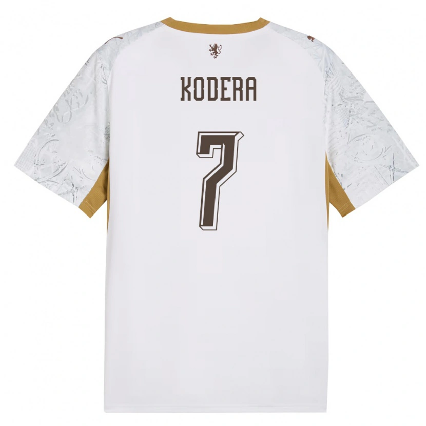 DanxenキッズチェコMatyas Kodera#7オフホワイト 金 灰アウェイシャツ26-28ジャージーユニフォーム