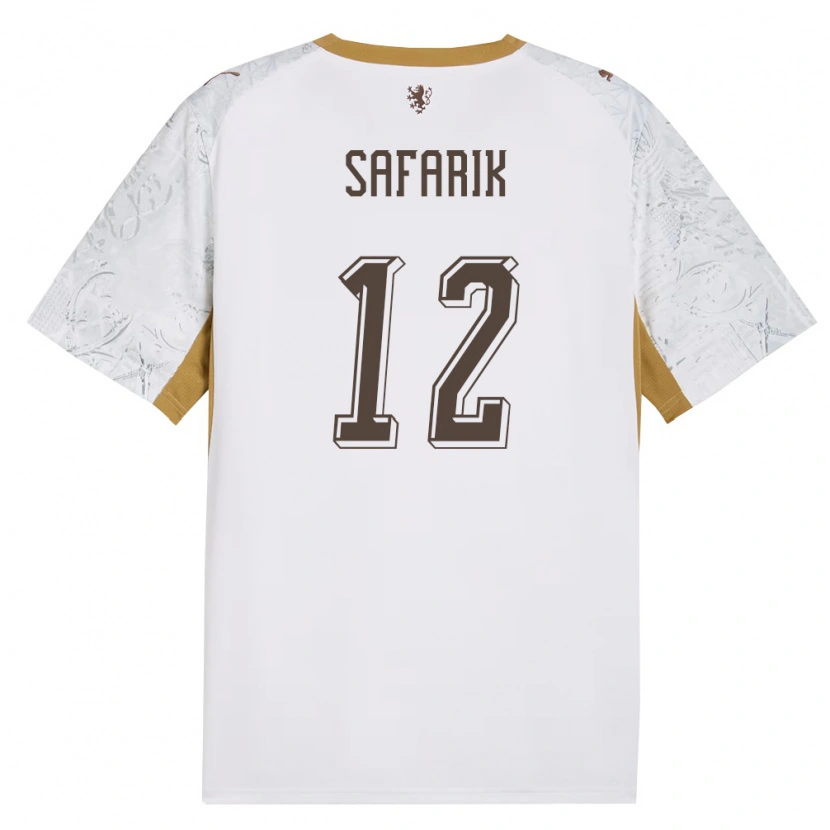 DanxenキッズチェコDaniel Safarik#12オフホワイト 金 灰アウェイシャツ26-28ジャージーユニフォーム