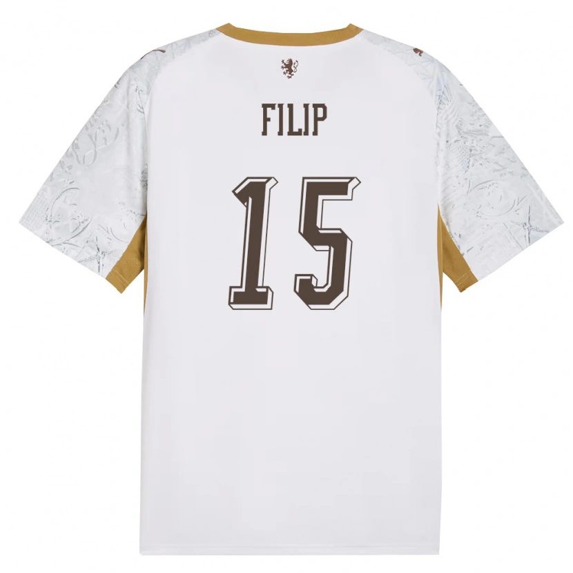 DanxenキッズチェコPetr Filip#15オフホワイト 金 灰アウェイシャツ26-28ジャージーユニフォーム