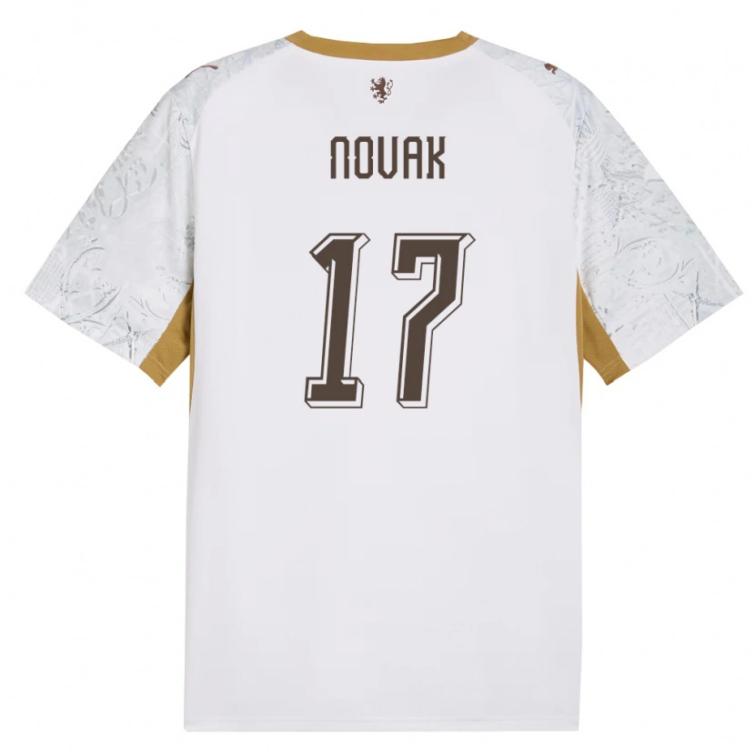 DanxenキッズチェコAdam Novak#17オフホワイト 金 灰アウェイシャツ26-28ジャージーユニフォーム