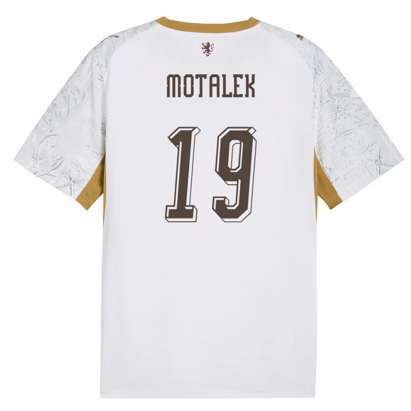 DanxenキッズチェコSamuel Motalek#19オフホワイト 金 灰アウェイシャツ26-28ジャージーユニフォーム