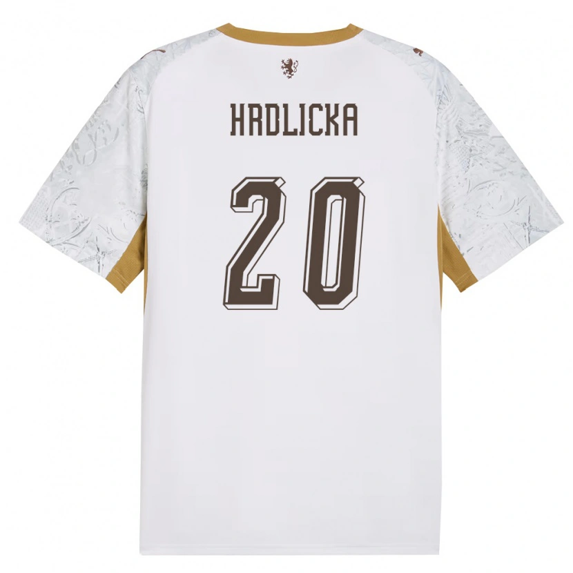 DanxenキッズチェコLukas Hrdlicka#20オフホワイト 金 灰アウェイシャツ26-28ジャージーユニフォーム