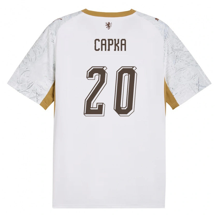 DanxenキッズチェコFilip Capka#20オフホワイト 金 灰アウェイシャツ26-28ジャージーユニフォーム