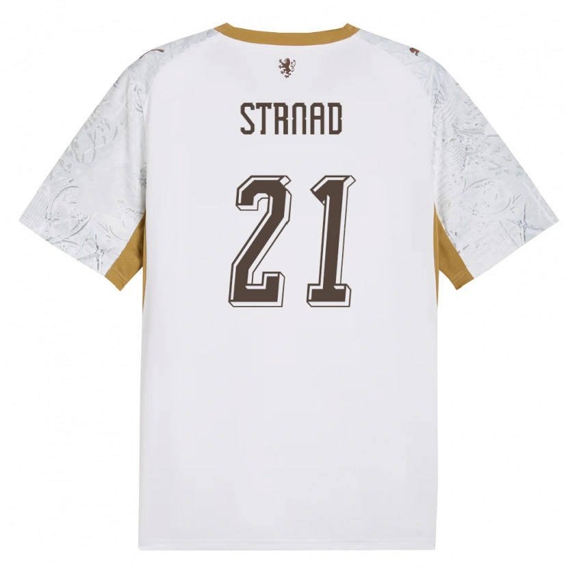 DanxenキッズチェコMartin Strnad#21オフホワイト 金 灰アウェイシャツ26-28ジャージーユニフォーム