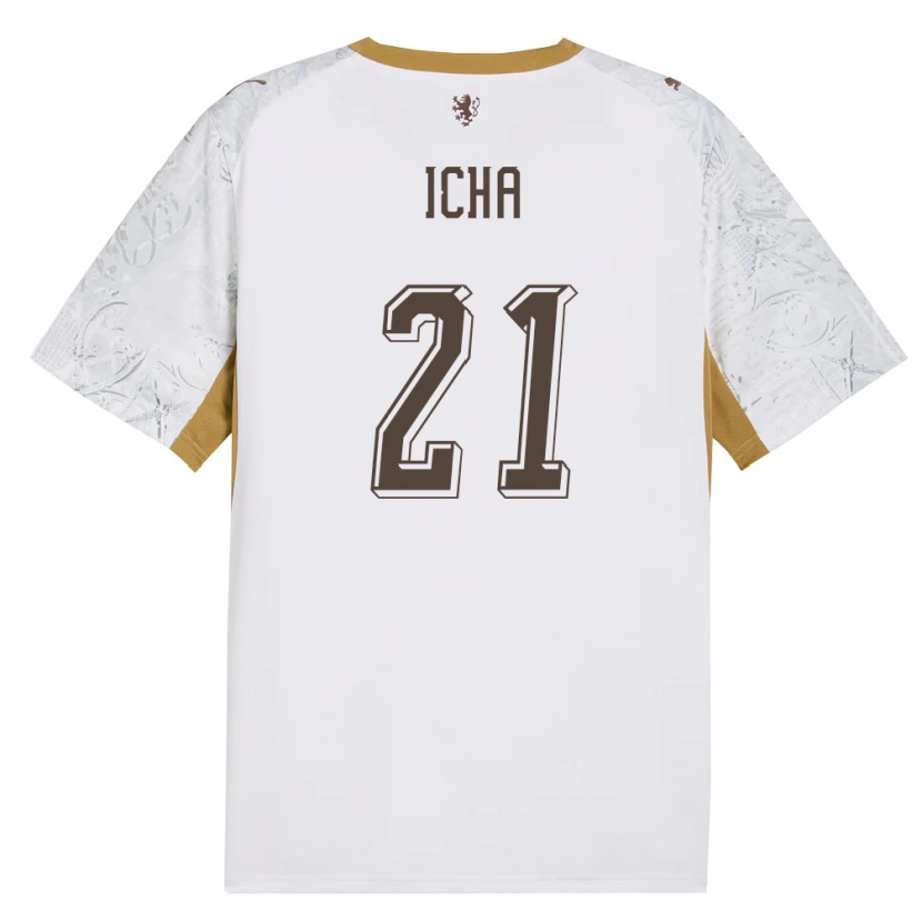 DanxenキッズチェコMarek Icha#21オフホワイト 金 灰アウェイシャツ26-28ジャージーユニフォーム