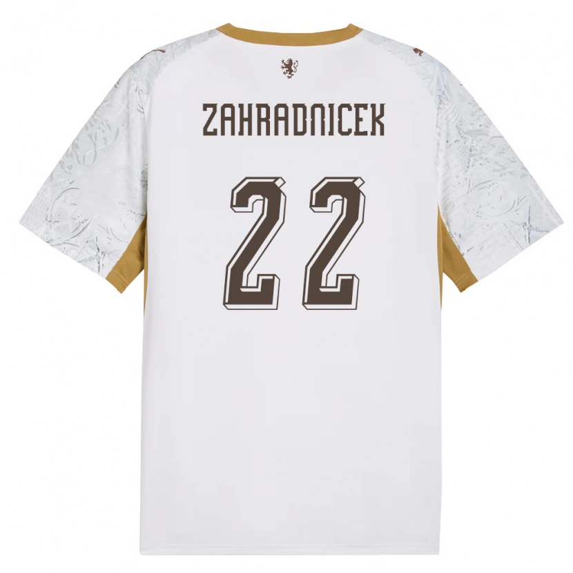 DanxenキッズチェコVaclav Zahradnicek#22オフホワイト 金 灰アウェイシャツ26-28ジャージーユニフォーム