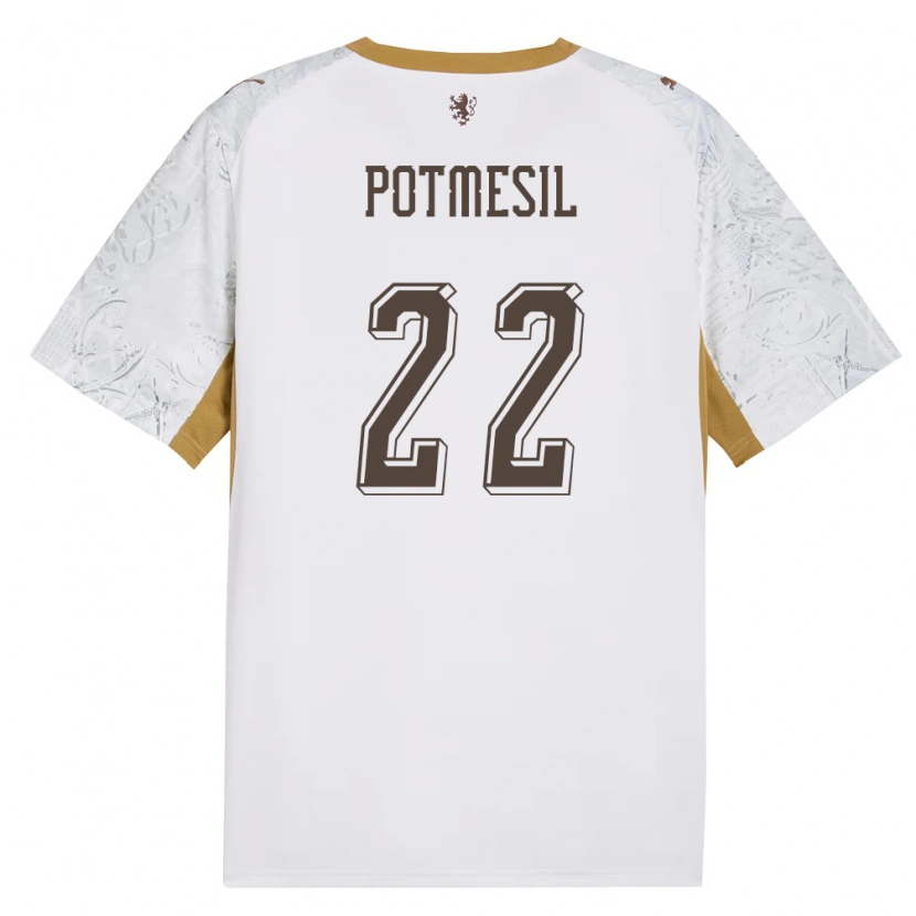 DanxenキッズチェコPetr Potmesil#22オフホワイト 金 灰アウェイシャツ26-28ジャージーユニフォーム