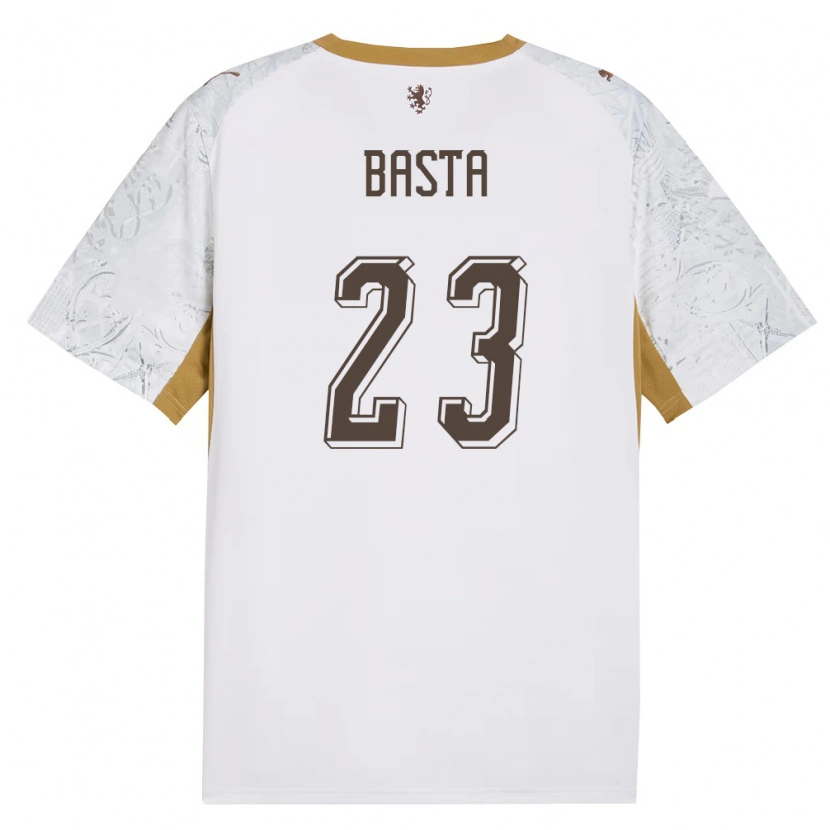 DanxenキッズチェコDaniel Basta#23オフホワイト 金 灰アウェイシャツ26-28ジャージーユニフォーム